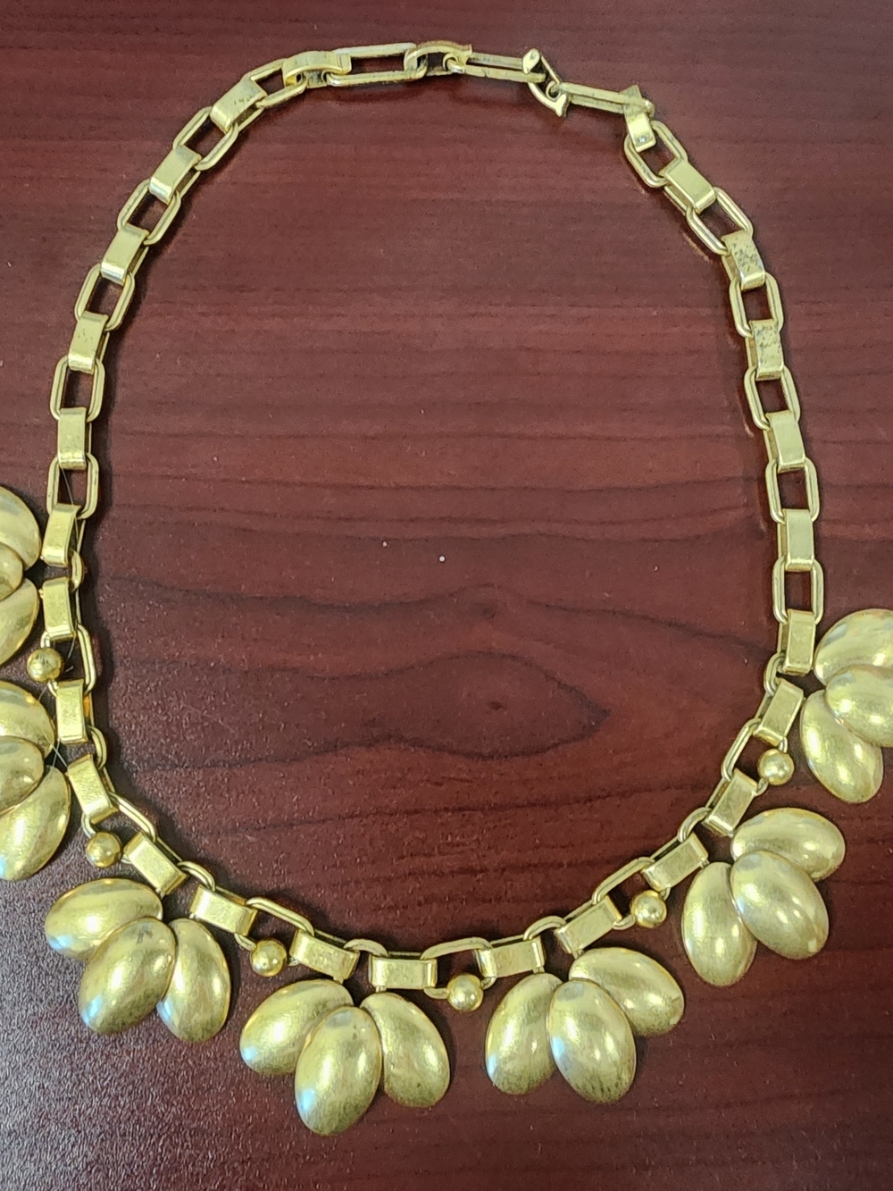 Stella & Dot Egyptian Lily Gold-Tone Cluster Petal Necklace